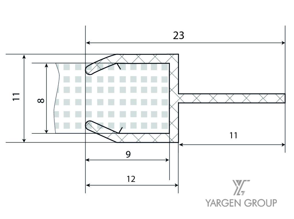 Alsó vízvezető profil 8 mm/2,2 m rajz
