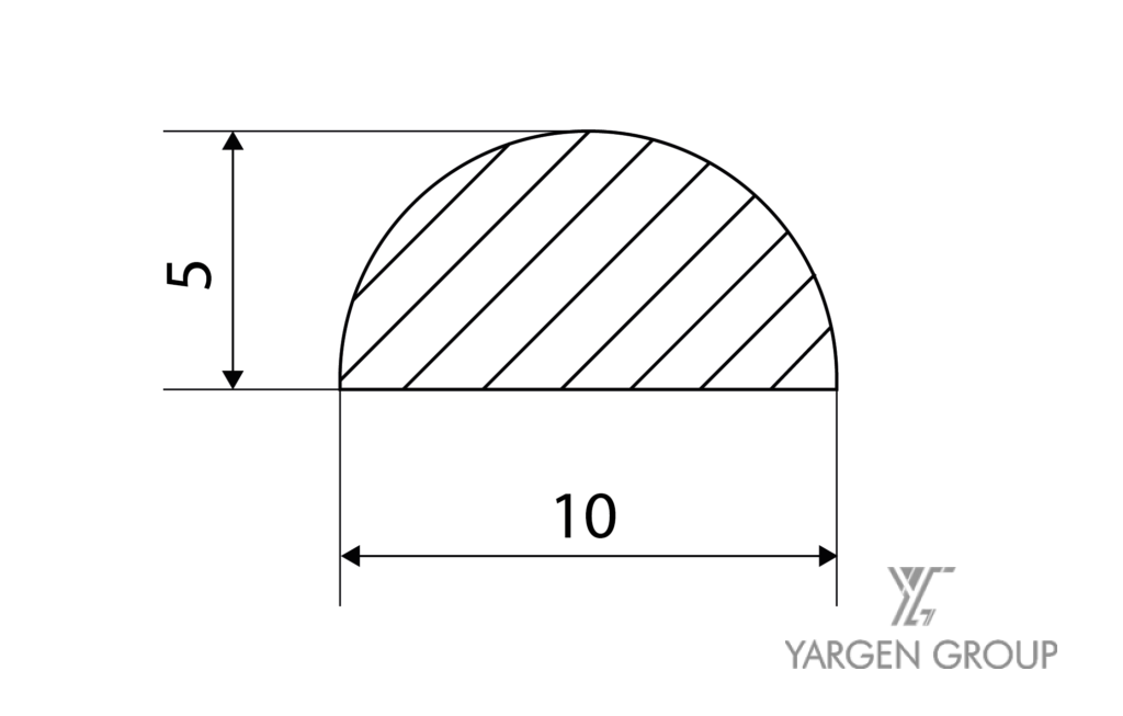 Akril vízzáró küszöb 5*10 мм rajz