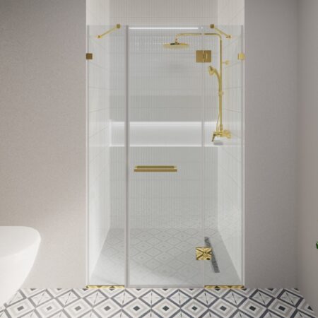BERNAR nyílóajtós zuhanykabin – arany