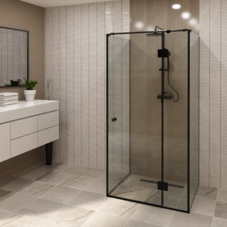 BARNES nyílóajtós zuhanykabin - fekete