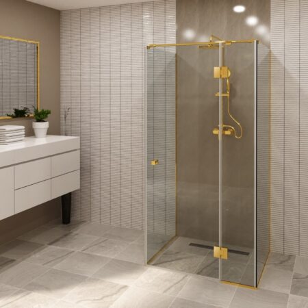 BARNES nyílóajtós zuhanykabin - arany