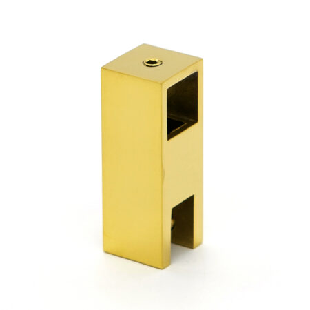 Üveg csipesz, átmenő 15X15mm zártszelvényhez ARANY