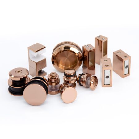 Tolóajtós zuhanykabin szett, Rose Gold /Rózsa arany