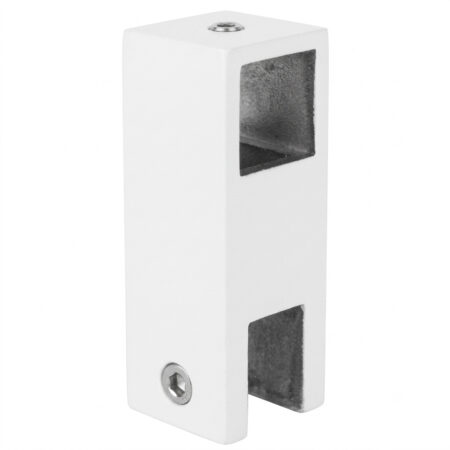 Üveg csipesz, átmenő zártszelvényhez 15×15 mm FEHÉR